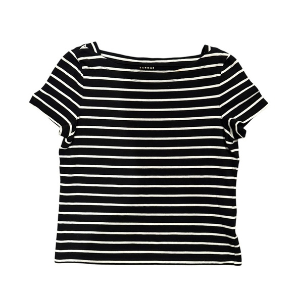 Kate Spade broome street short sleeve stripe top shirt luxury cotton comfort bow - Picture 5 of 9